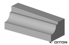 DITON Zastávkový obrubník BUS náběhový pravý 370-310 .. 100/40/37-31cm přírodní